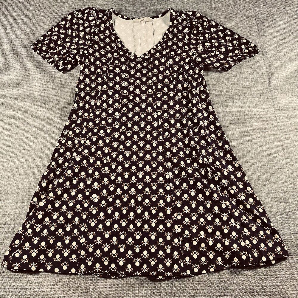 Vintage 1990s Express Tricot Brown Diamond Short Sleeve Mini Dress Size XS